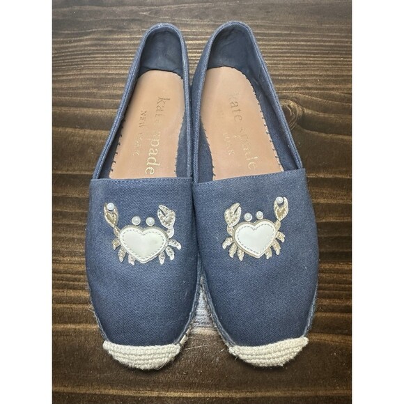 Kate Spade Shoes - Kate Spade Beach Date‎ Espadrilles Crab Slip On Shoes Navy Women's 7.5